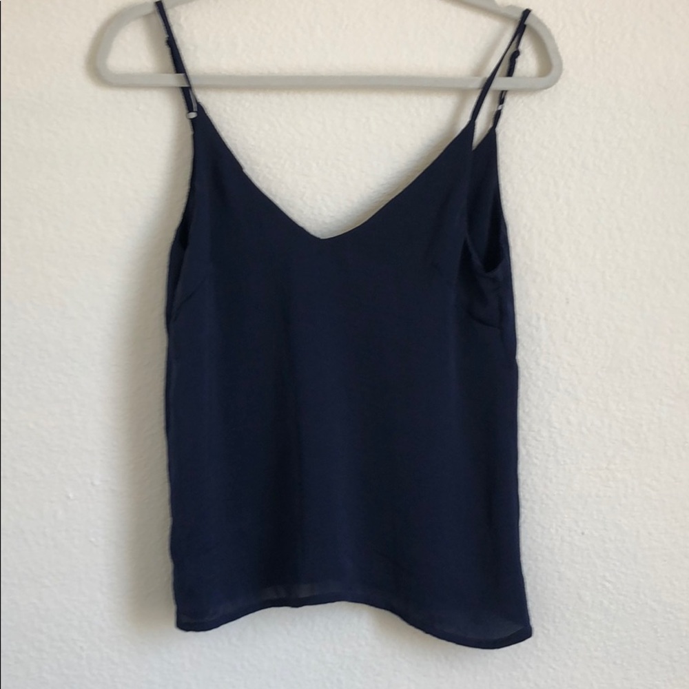 Blue silk top